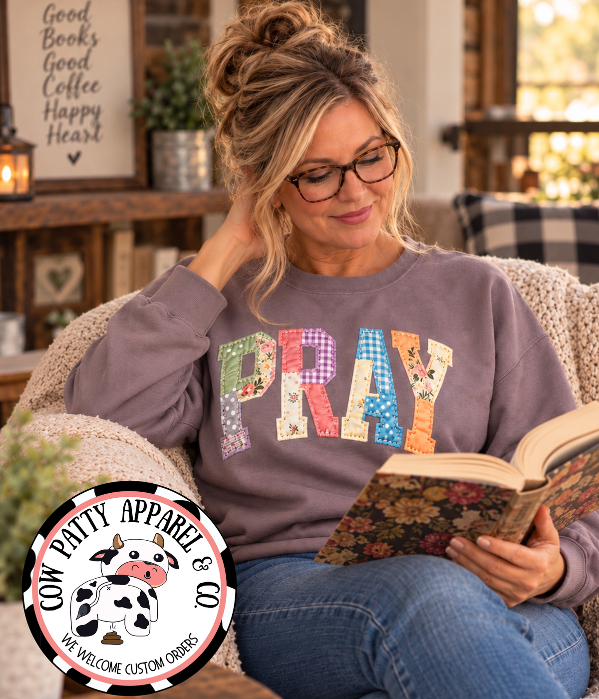 PRAY Faux Quilted Print