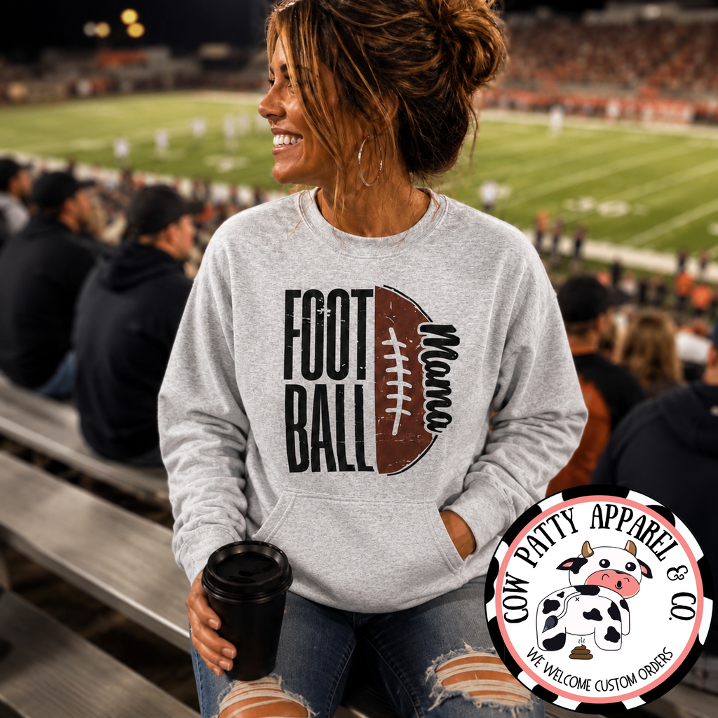 Football Mama Crewneck with Pocket--CUSTOMIZABLE NAME